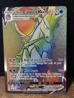 Rainbow - Ice Rider Calyrex VMAX Pokemon Sword & Shield Chilling Reign #202 - Image 1