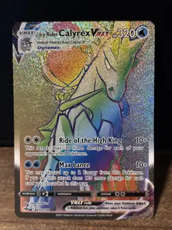 Rainbow - Ice Rider Calyrex VMAX Pokemon Sword & Shield Chilling Reign #202 - Image 2