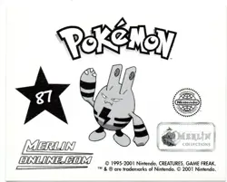 DONPHAN CHROME / STICKER #87 POKEMON SERIES 3 MERLIN COLLECTION 2001 (GOLD ALBUM) - Image 2