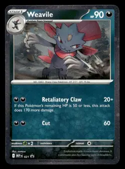 Weavile 021 Promo Mega Evolutions Pokemon NM - Image 1