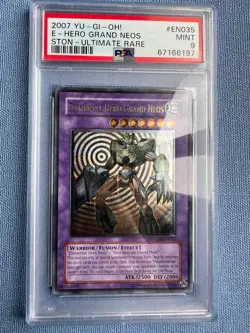 Yugioh - Elemental Hero Grand Neos STON-EN035 Ultimate Rare PSA 9 Unlim - Image 1