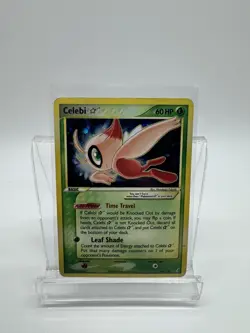 Pokemon Card Holo Celebi Gold Star 100/100 HP ex Crystal Guardians Damaged Card - Image 1