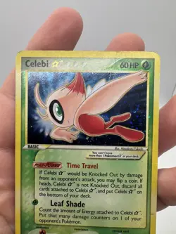 Pokemon Card Holo Celebi Gold Star 100/100 HP ex Crystal Guardians Damaged Card - Image 4