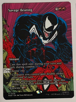 Savage Beating (MAR 026) MTG Spider-Man Marvel Universe - NM - Mythic - Image 2
