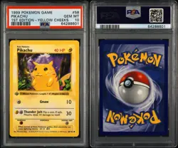 1999 POKEMON GAME PIKACHU #58 1ST EDITION YELLOW CHEEKS PSA 10 - Image 3