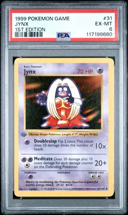 1999 POKEMON BASE SET 1ST EDITION #31 JYNX PSA 6 - Image 1