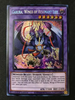 Yugioh MP23-EN148 Garura, Wings of Resonant Life 1st Ed Prismatic Secret Rare LP - Image 1