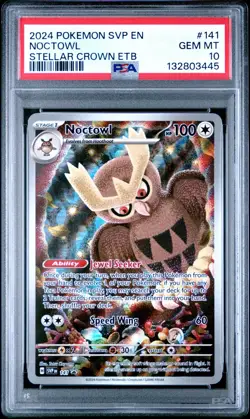 Pokemon TCG Noctowl #141 Promo Card Stellar Crown PSA 10 - Image 1