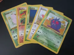 5 CARD LOT 1ST EDITION JUNGLE POKEMON NON HOLO MANKEY SPEAROW + NEV PLYD NM - Image 1
