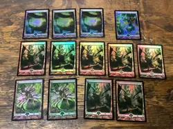 Lot Of 13 MTG Foreign Vintage Forest Mana Land Cards Zendikar Foil Japanese 2009 - Image 1