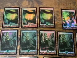 Lot Of 13 MTG Foreign Vintage Forest Mana Land Cards Zendikar Foil Japanese 2009 - Image 2