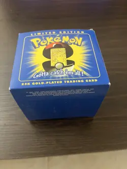 RARE 1999 23k Gold Plated Pokemon Pikachu Trading Card Blue Box SEALED BRAND NEW - Image 2