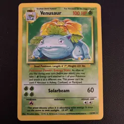 Pokemon TCG Venusaur Base Set Holo Unlimited Rare Card 15/102 - Image 1