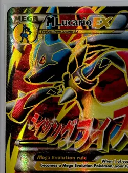 Pokemon TCG M Lucario EX Holo Full Art Ultra Rare Card 55a/111 LP/MP - Image 2