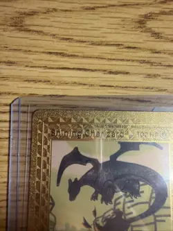 Shining Charizard 107/105 Gold Card Pokemon Card 1st Edition Fan Art Gold Foil - Image 2