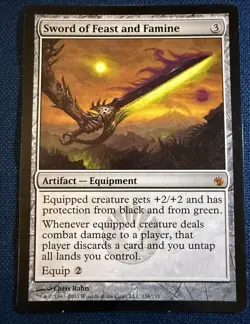 Magic the Gathering Sword of Feast and Famine Mirrodin Besieged Regular Card - Image 1