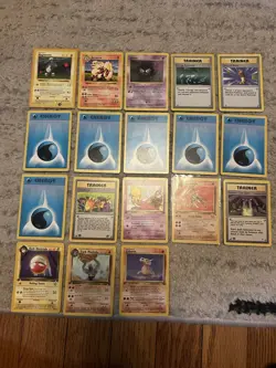 18 Shadowless Or 1st Edition Pokemon Card Lot - Image 1