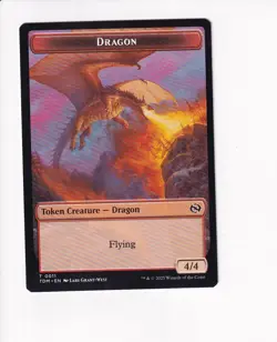 MAGIC THE GATHERING MTG TARKIR DRAGONSTORM DOUBLE TOKEN WARRIOR / DRAGON (#1) - Image 2