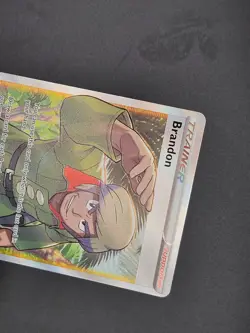 Pokemon TCG Brandon 188/195 Rare Silver Tempest Sword & Shield Trainer Full Art - Image 2