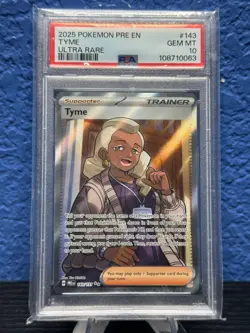 2025 POKEMON PRE EN-PRISMATIC EVOLUTIONS ULTRA RARE #143 TYME PSA 10 - Image 1