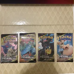 Pokemon: Sun & Moon - Team Up Booster Packs ART SET (4 Packs) - Image 2