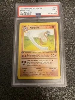 Pokemon 1999 Jungle 1st Edition Marowak PSA 9 - Image 1