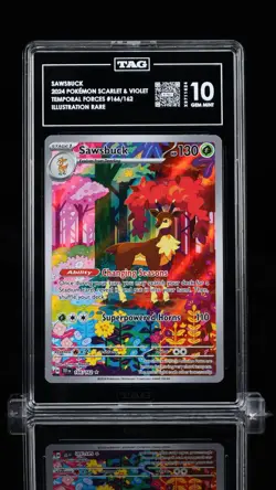 Pokemon TCG Sawsbuck Illustration Rare Temporal Forces 166/162 TAG GEM MINT 10 - Image 1