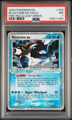 2004 POKEMON EX FIRE RED & LEAF GREEN #104 BLASTOISE EX-HOLO PSA 7 - Image 1