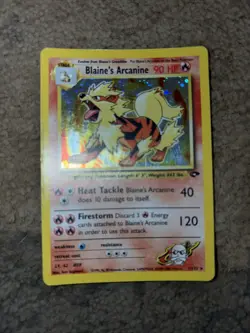 Pokemon TCG Gym Challenge Blaine's Arcanine Holo Rare Card 1/132 - Image 1