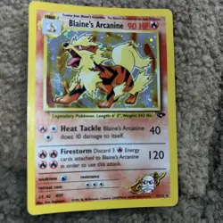 Pokemon TCG Gym Challenge Blaine's Arcanine Holo Rare Card 1/132 - Image 2