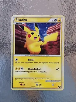 Pokemon TCG Pikachu PW World Collection English 2010 Holo Promo Card #1 LP - Image 1