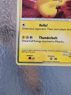 Pokemon TCG Pikachu PW World Collection English 2010 Holo Promo Card #1 LP - Image 4