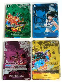 4 x One Piece, Store Tournament Winner's Prize Cards... - Image 1