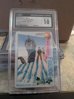 (POP 25) CGC 10 GEM Onix, Brock, Misty EX-13 Bandai Carddass 1998 Pokemon Card - Image 2