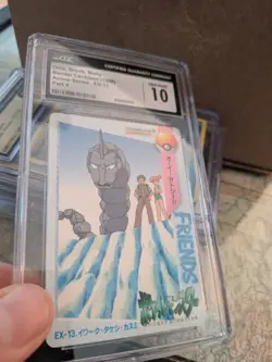 (POP 25) CGC 10 GEM Onix, Brock, Misty EX-13 Bandai Carddass 1998 Pokemon Card - Image 3