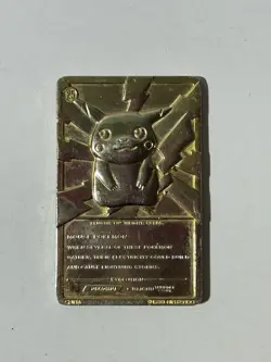 Pikachu 1999 Pokemon 23K Gold-Plated Burger King Nintendo Promo Trading Card - Image 4