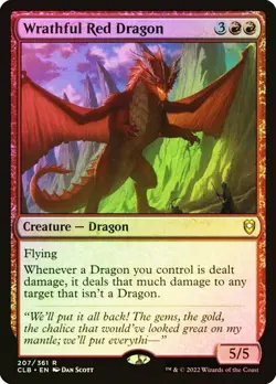 Wrathful Red Dragon *Foil* - CLB - NM - Magic The Gathering - MTG - Image 1