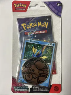 Pokemon Temporal Forces Blister Pack -Carvanha Promo & Coin- New Sealed - Image 1