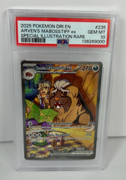 2025 Pokemon Destined Rivals Arven's Mabosstiff EX 235 PSA 10 - Image 1