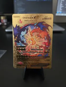 Pokemon TCG Charizard V Wild Flames / Fan Art Gold - Image 3