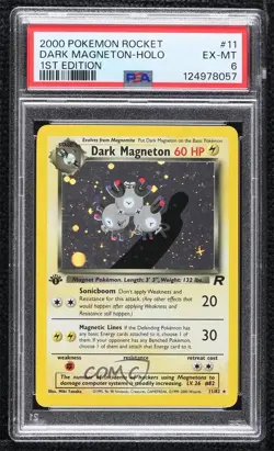 Dark Magneton Holo 1st Ed. Pokemon Team Rocket PSA 6 2000 - Image 1