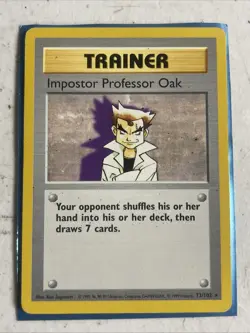 SHADOWLESS Impostor Professor Oak 73/102 Base Set Rare 1999 English Pokemon WoTC - Image 1