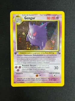 Pokemon Gengar 5/62 Fossil Rara Holo Prima Edizione Wizards ITA Carte Vintage - Image 1