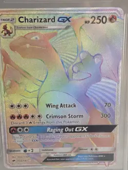 2017 POKEMON SUN & MOON BURNING SHADOWS SECRET #150 FULL ART/CHARIZARD GX BGS 9 - Image 2