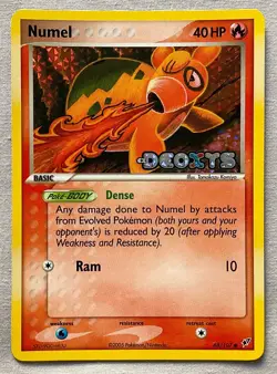 Pokemon Numel #68/107 Reverse Holo Common - 2005 EX Deoxys - NM or Better - Image 1