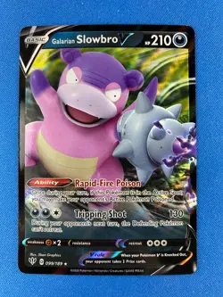 Pokemon GALARIAN SLOWBRO V 099/189 Ultra Rare Holo Full Art Darkness Ablaze - Image 1