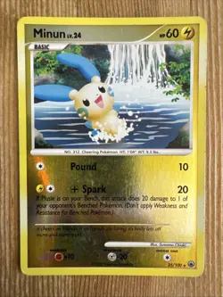 Pokemon - Majestic Dawn - Minun (Reverse Holo) #25/100 - MP - Image 1
