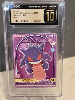 2023 Pokemon Gengar Scarlet & Violet Marumiya Holo Stickers #13 CGC 10 PRISTINE - Image 1