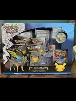 Pokemon TCG Celebrations Deluxe Pin Collection Box Zacian Lv X Pikachu Sealed 820650809422 - Image 1
