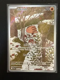 Pokemon TCG, Swinub 165/159, Journey Together Illustration Rare Holo Near Mint - Image 1